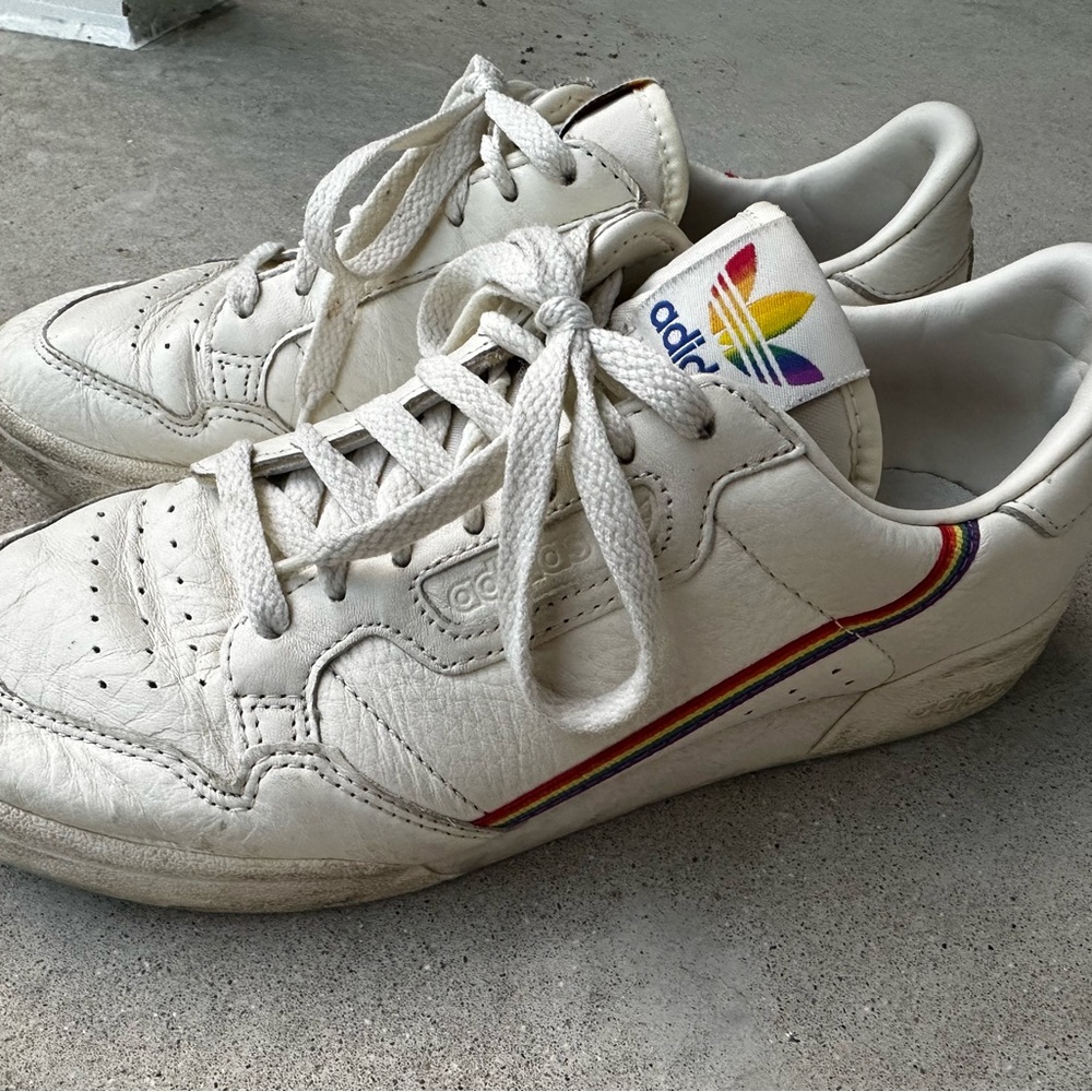 Adidas Love Unites Pride Sneakers Cream with Rainbow Accents
